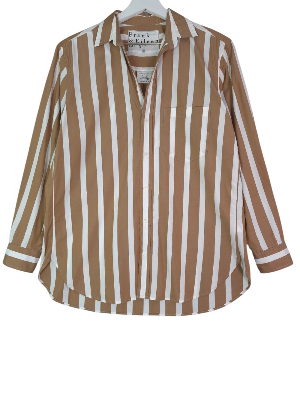 Frank & Eileen Joedy‎ Button Up Shirt in Camel Stripe - Picture 2 of 11